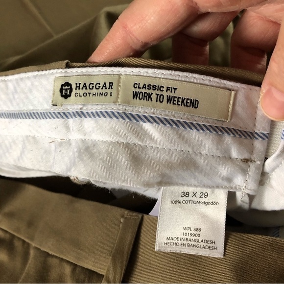 Hagger Tan Classic Fit Work to weekend cotton pants in size 38x29 - Picture 3 of 3